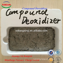 Compound deoxidizer easy for pouring steel slag